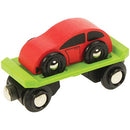 Bigjigs Car carriage With car part of the wooden train collection at Pret-À-Play.